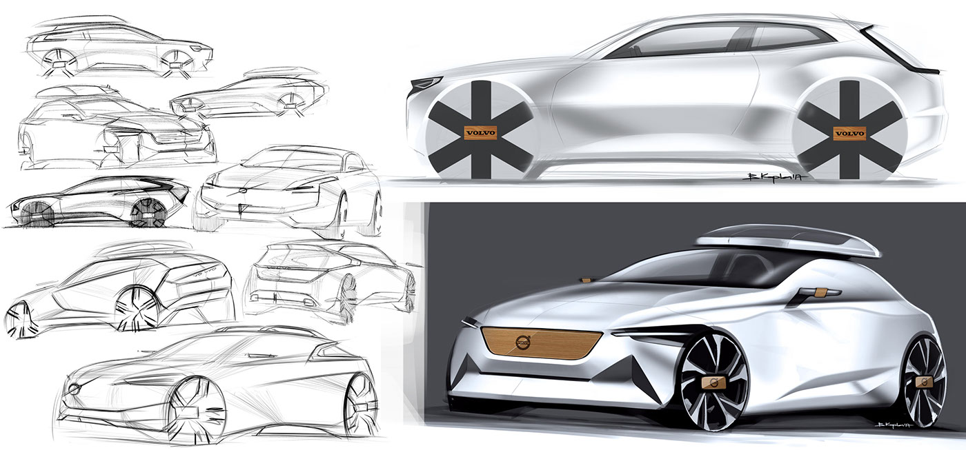 1400x653 Volvo V Xc On Behance - Volvo Sketch