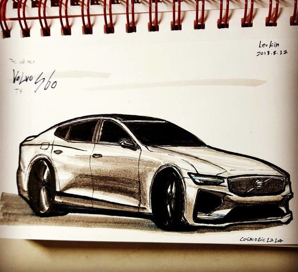 600x549 2019 Volvo S60 R Design Sketch By Cosmotic1214 - Volvo Sketch