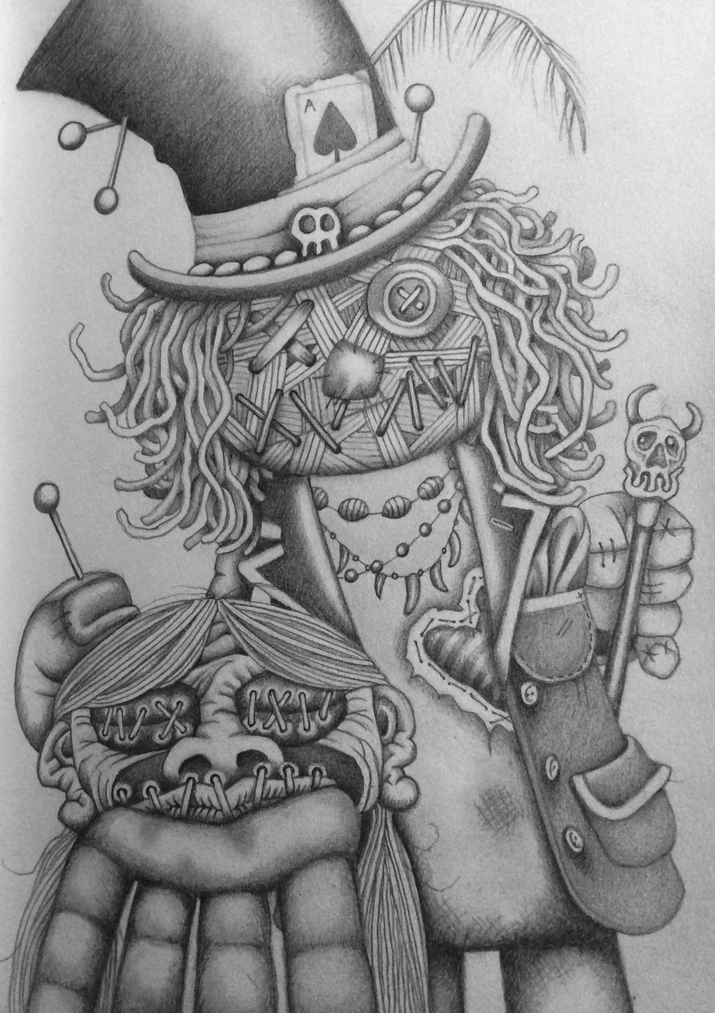1446x2048 Voodoo Doll Witchdoctor With Shrunken Head! Drawing Sketch Art - Voodoo Sketch