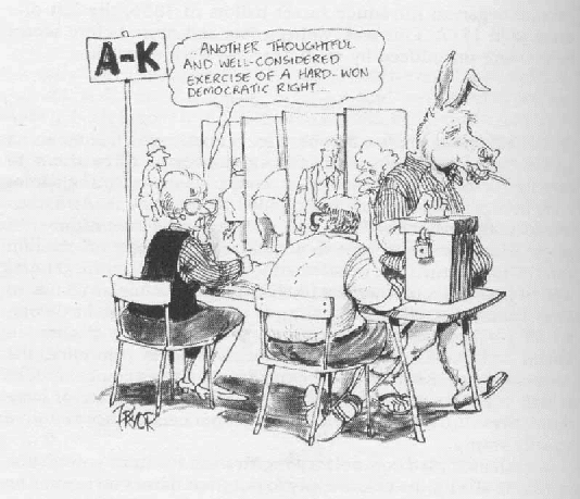 534x459 Compulsory Voting, Not - Voting Sketch