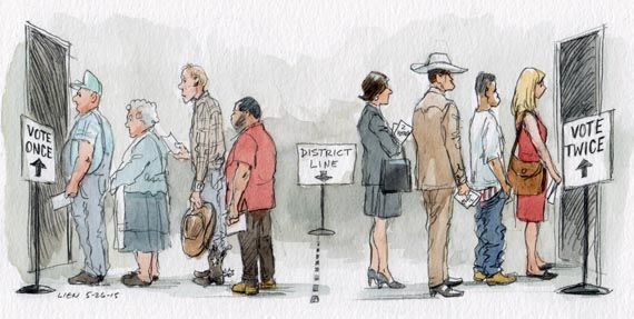 570x287 Editorial Redistricting Should Count Residents, Not Voters - Voting Sketch