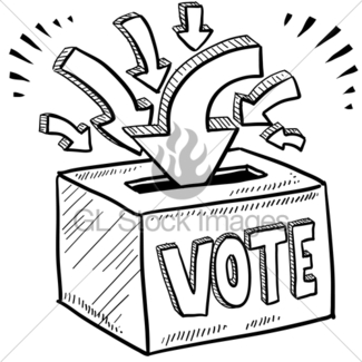 325x325 Vite In The American Election Sketch Gl Stock Images - Voting Sketch