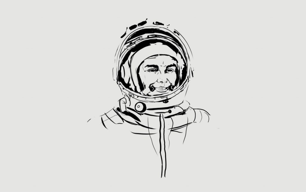 1024x642 Daily Vr Sketch Yuri Gagarin, The First Man In Space - Vr Sketch