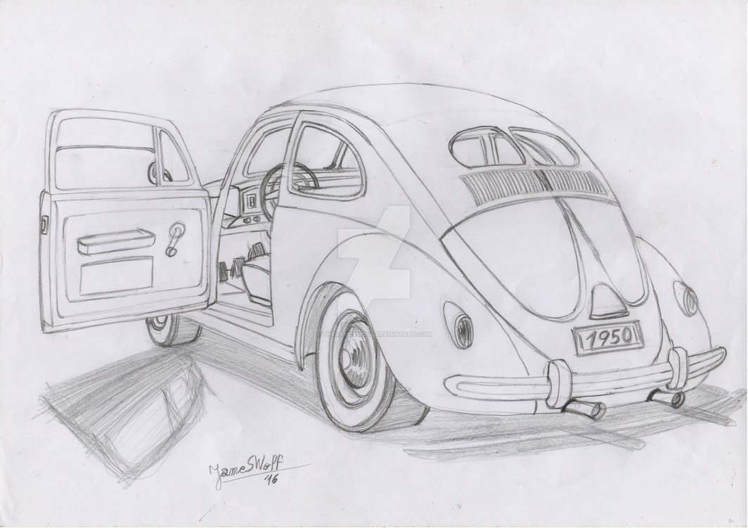 Vw Beetle Sketch at PaintingValley.com | Explore collection of Vw ...