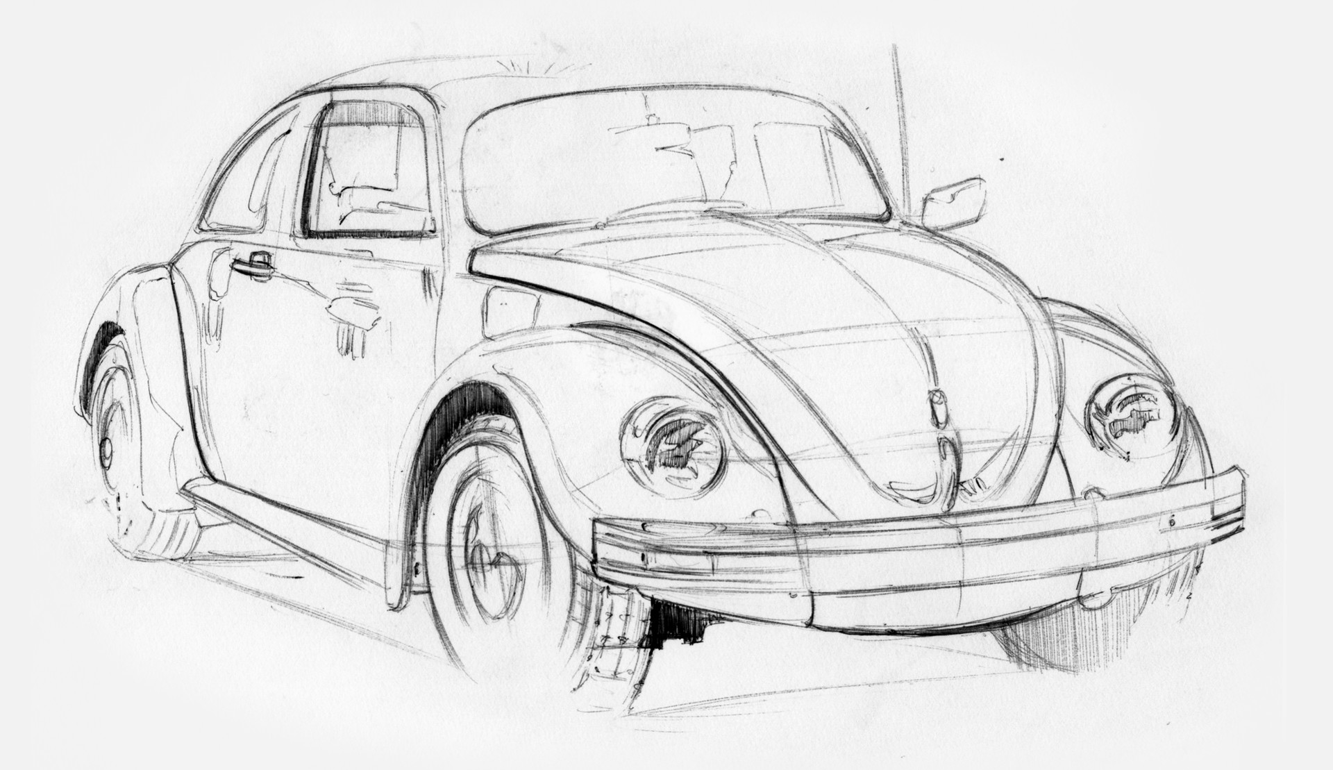 1920x1109 Zeki Bismis - Vw Bug Sketch