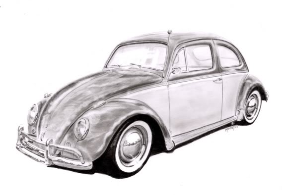 574x394 Beetle Sketch - Vw Bug Sketch