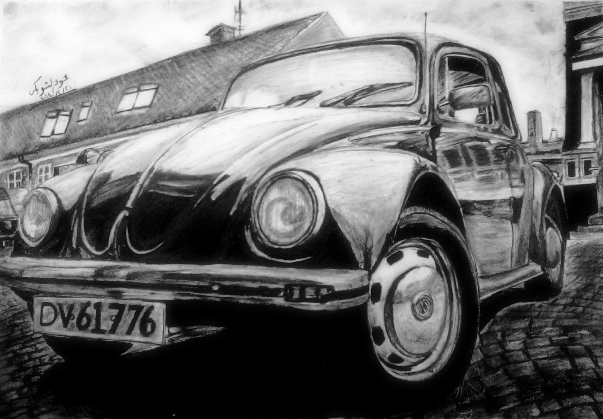 2030x1412 Drawing Volkswagen Beetle - Vw Bug Sketch