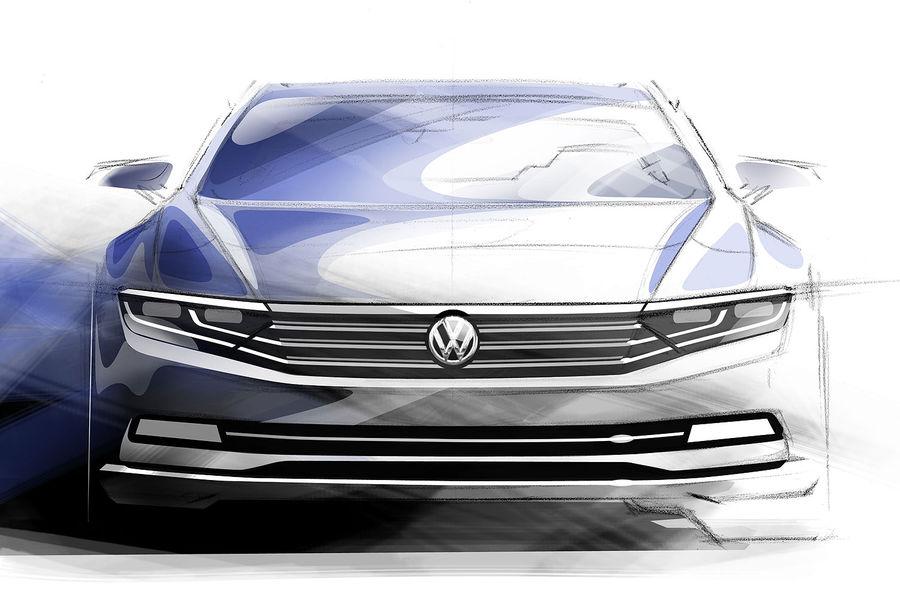 900x600 2015 Vw Passat Front Sketch - Vw Sketch