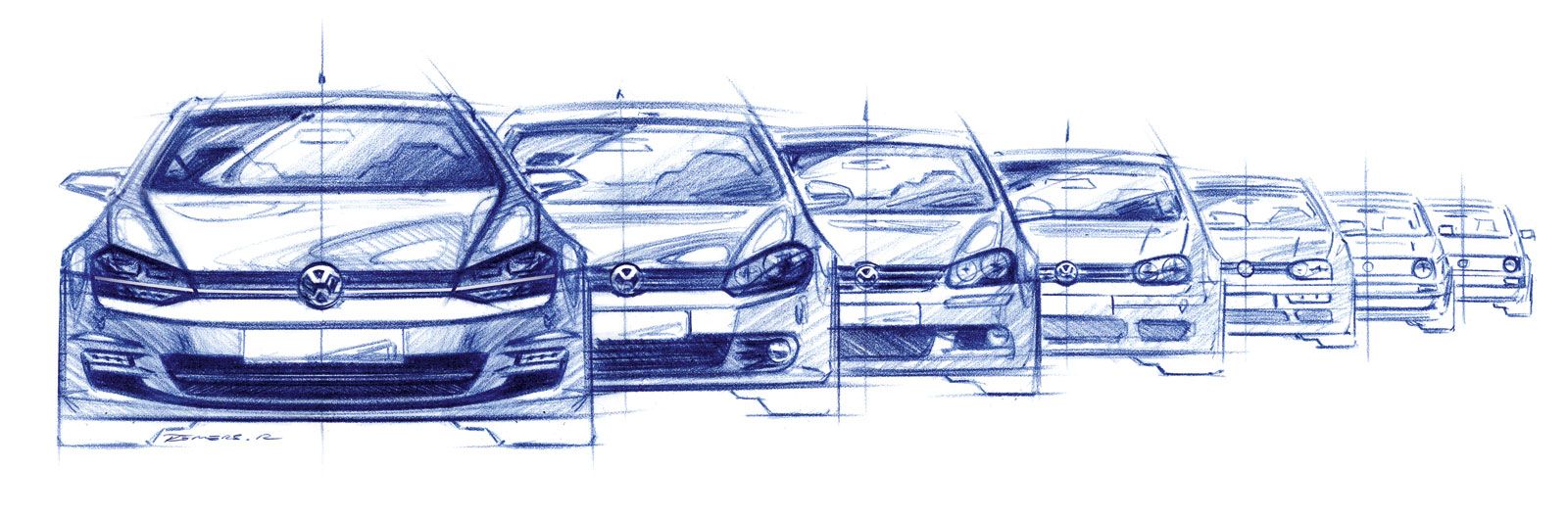 1600x527 Volkswagen Golf Evolution - Vw Sketch