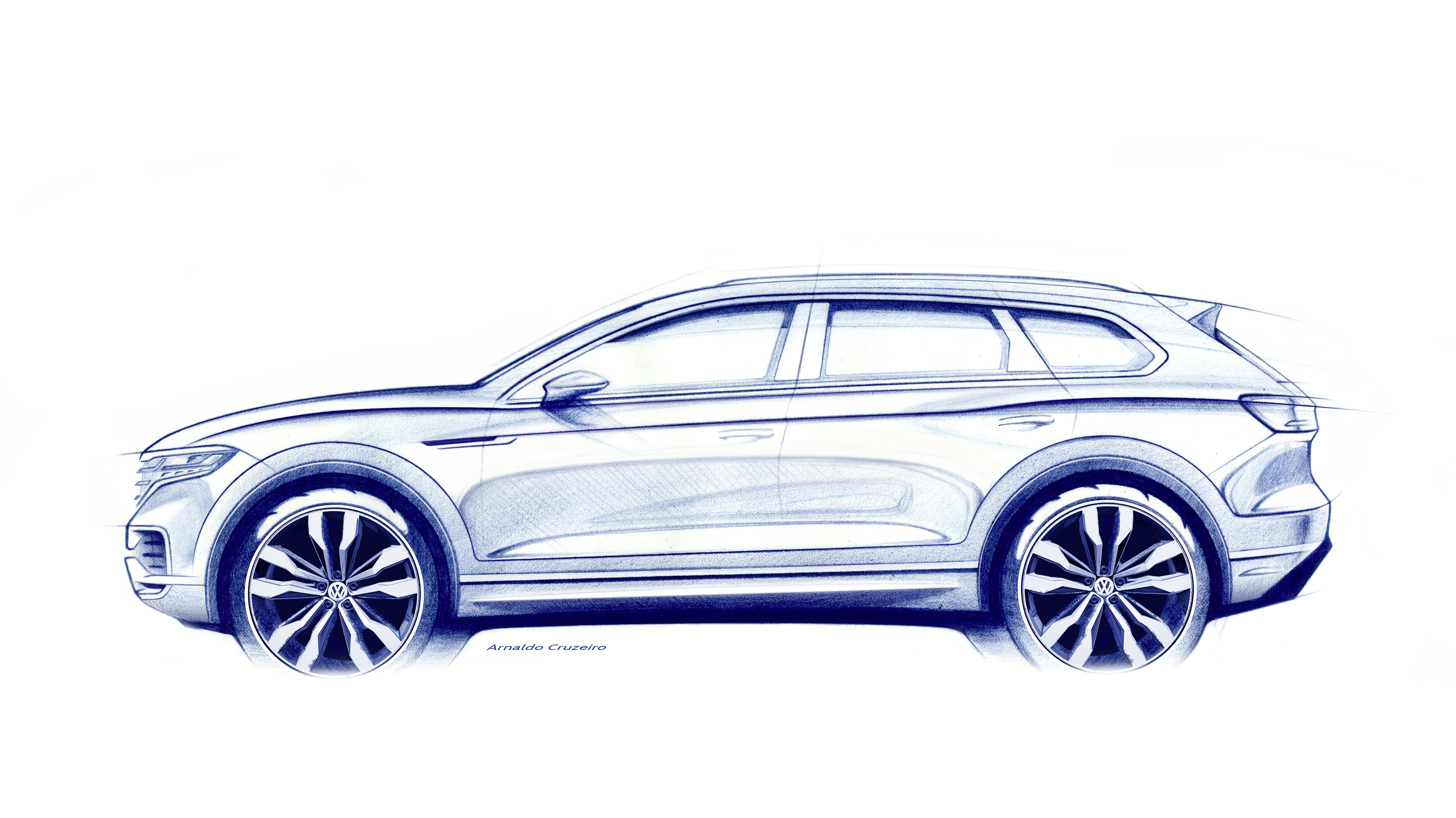 4069x2288 All New Volkswagen Touareg Previewed In Official Sketch - Vw Sketch