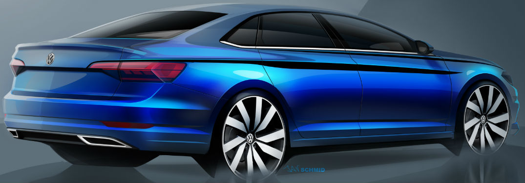 1075x375 Design Sketches Of The 2019 Volkswagen Jetta - Vw Sketch
