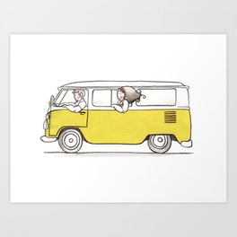 264x264 V W Art Prints Society6 - Vw Van Sketch