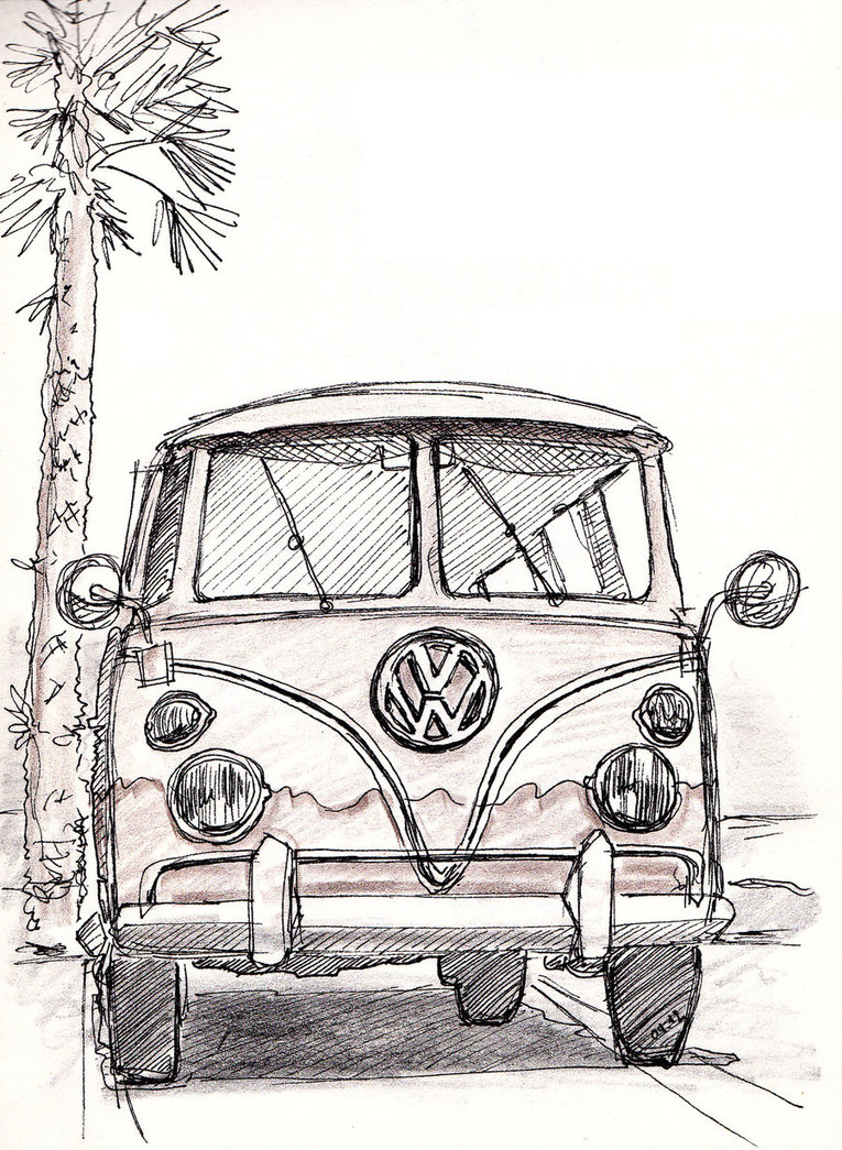765x1045 Vw Bus - Vw Van Sketch