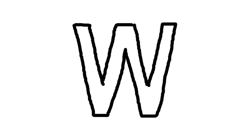 852x480 Art Hand Drawing Sketch Letter Stock Footage Video (100% Royalty - W Sketch