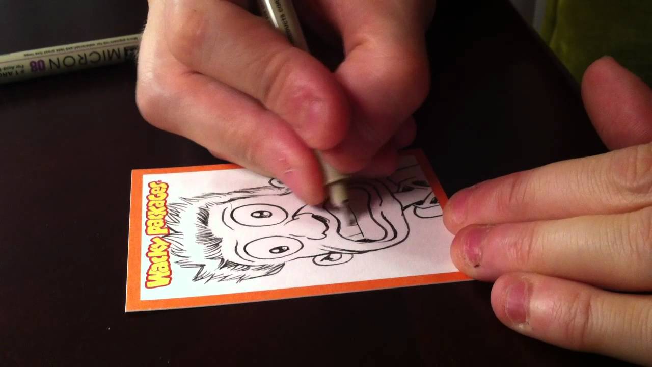 1280x720 Brent Engstrom Drawing A Wacky Packages Sketch Card For Series 9 - Wacky Sketch