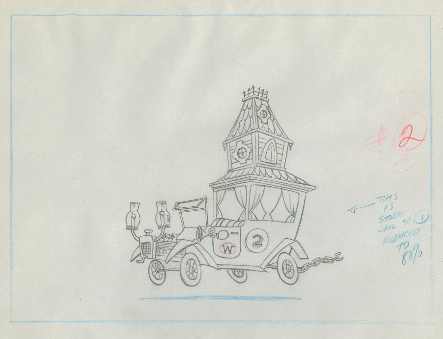 900x690 Wacky Races Layout Drawing - Wacky Sketch