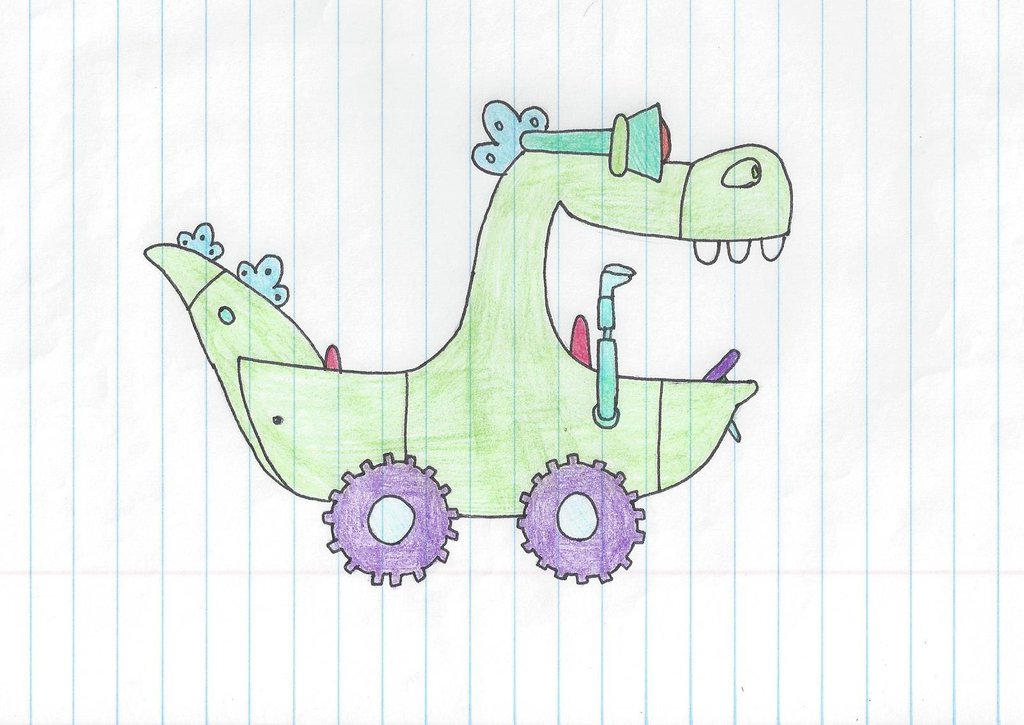 1024x725 Reptar Wagon Sketch By Rugratsfan2012 - Wagon Sketch