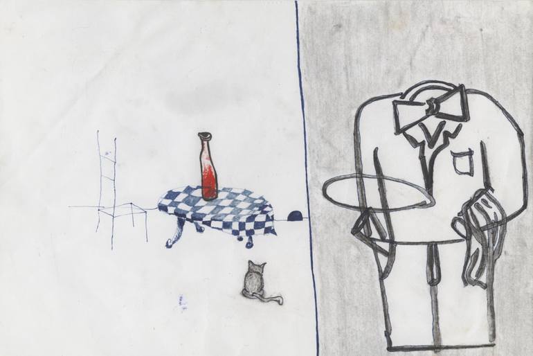 770x514 Saatchi Art The Waiter Drawing By Dragoslav - Waiter Sketch