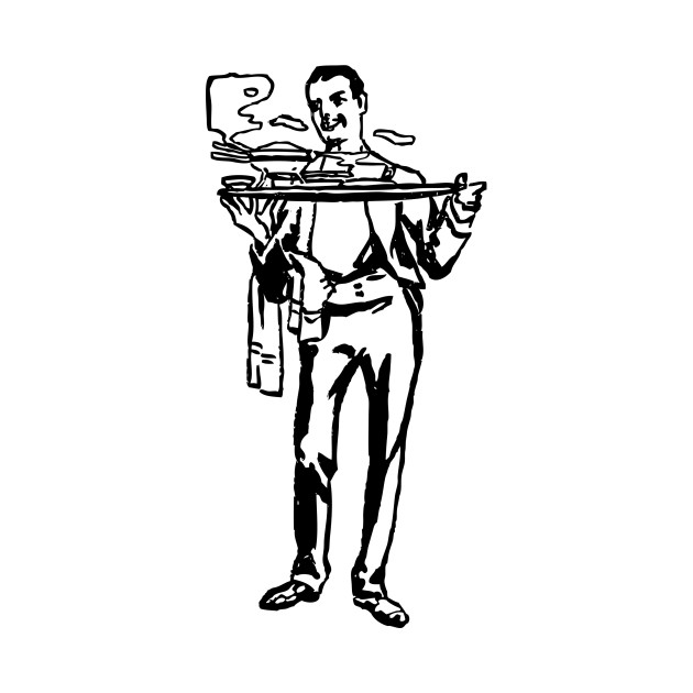 630x630 Waiter Drawing - Waiter Sketch