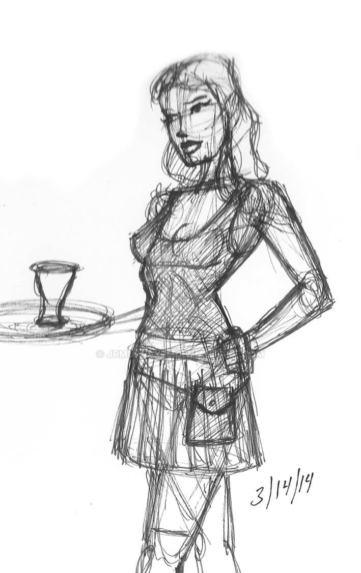 709x1127 Daily Sketch Irish Waitress Sketch 031414 By Jrmurray76 - Waitress Sketch