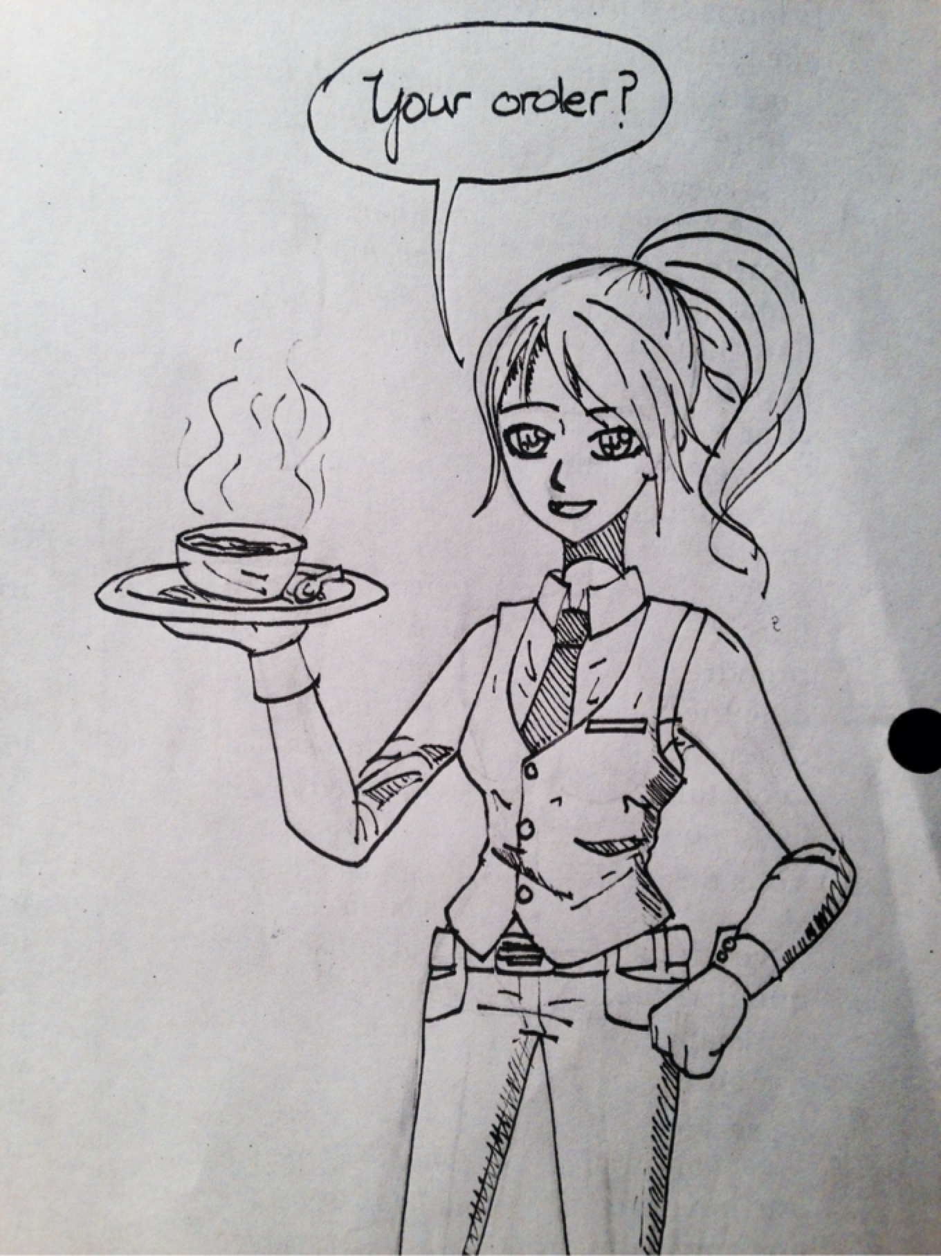 1360x1814 Repost (Grey Box Last Time). A Waitress - Waitress Sketch