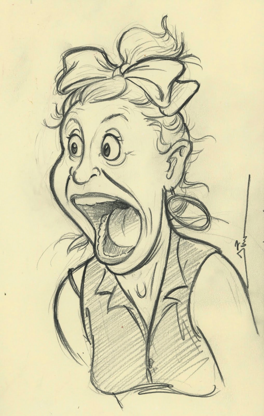 1017x1600 Screaming Waitress Bald Melon - Waitress Sketch