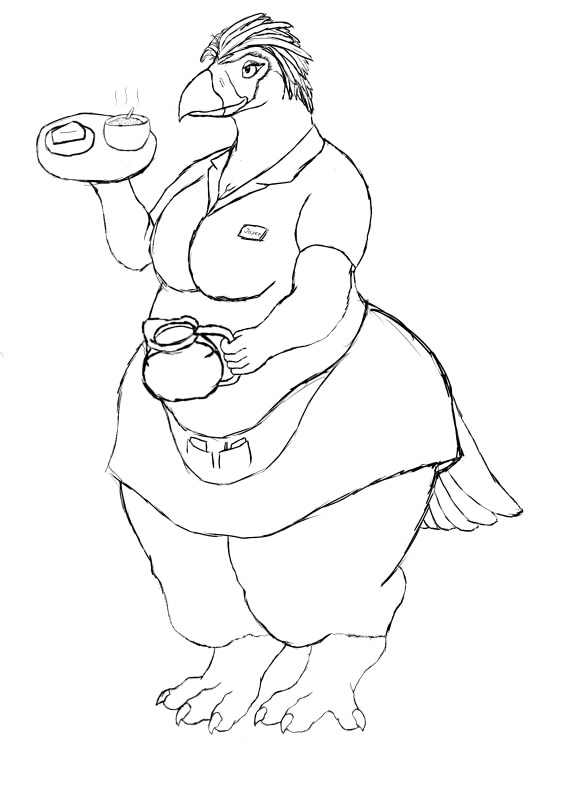 569x800 Sketch] Ohh Waitress! By Darnon - Waitress Sketch