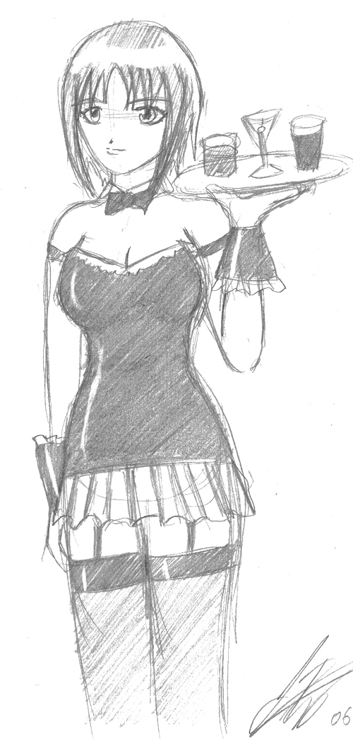 500x1046 Waitress Sketch By Katt006 - Waitress Sketch
