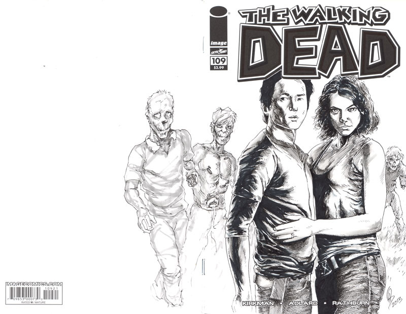 800x619 Glenn And Maggie Walking Dead Sketch Cover Commission - Walking Dead Sketches