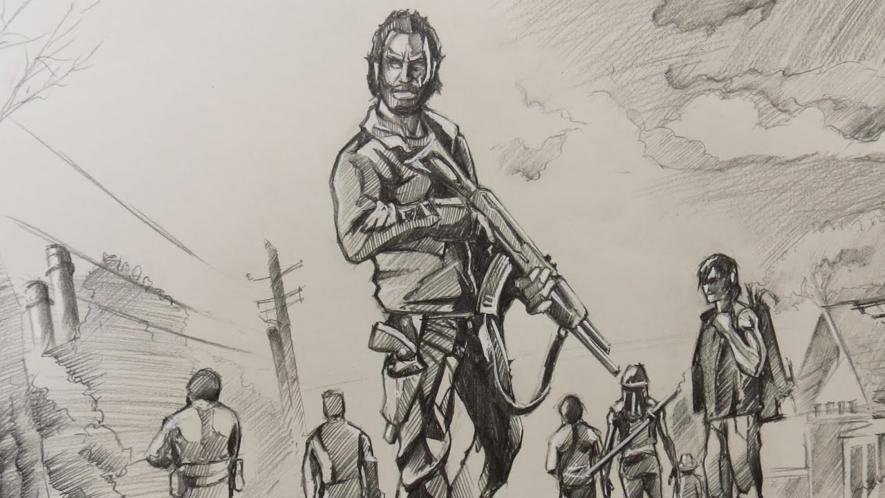 1280x720 Sketching The Walking Dead Season 5 Art - Walking Dead Sketches