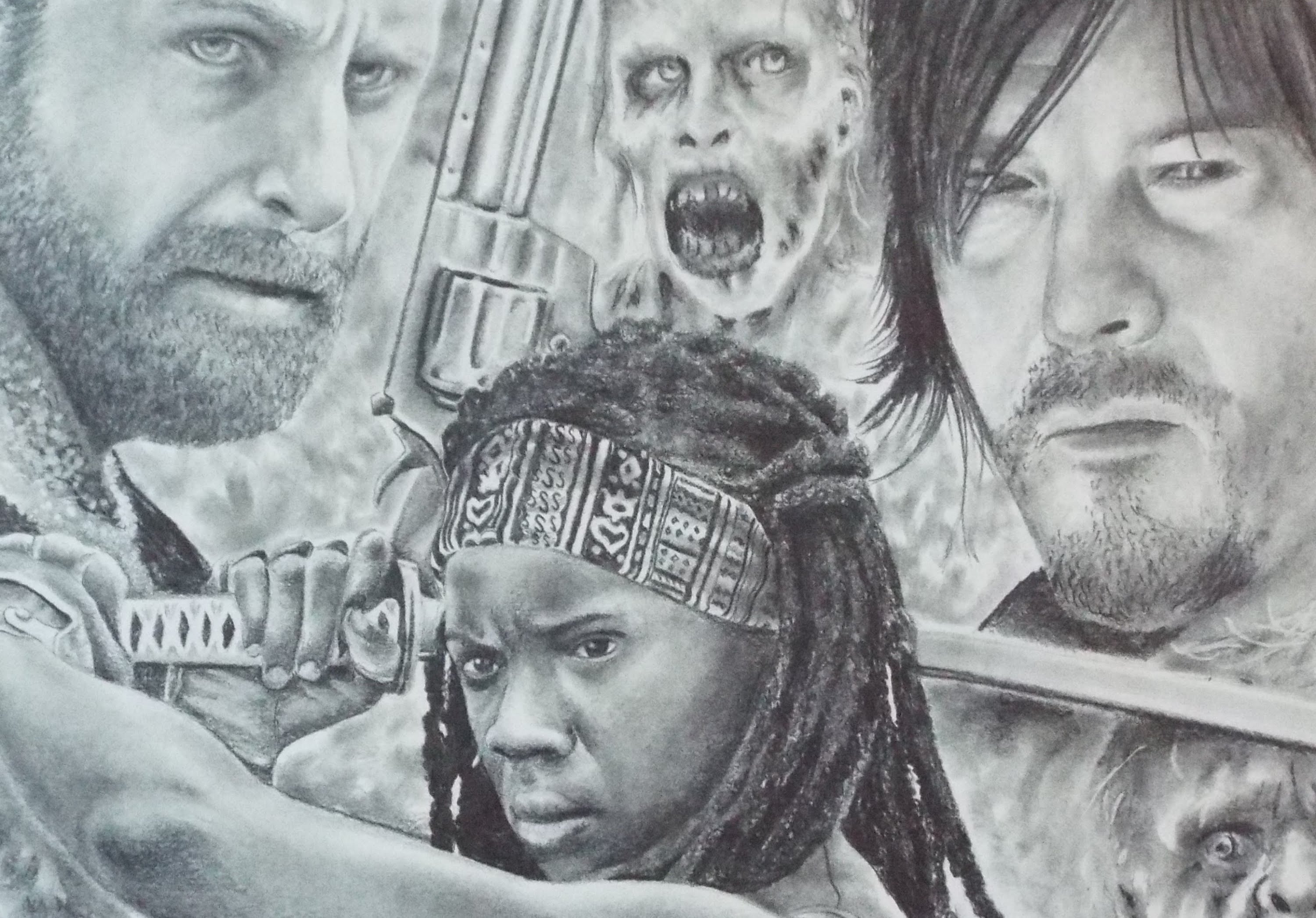 3000x2092 The Walking Dead Sketch Drawing Skill - Walking Dead Sketches