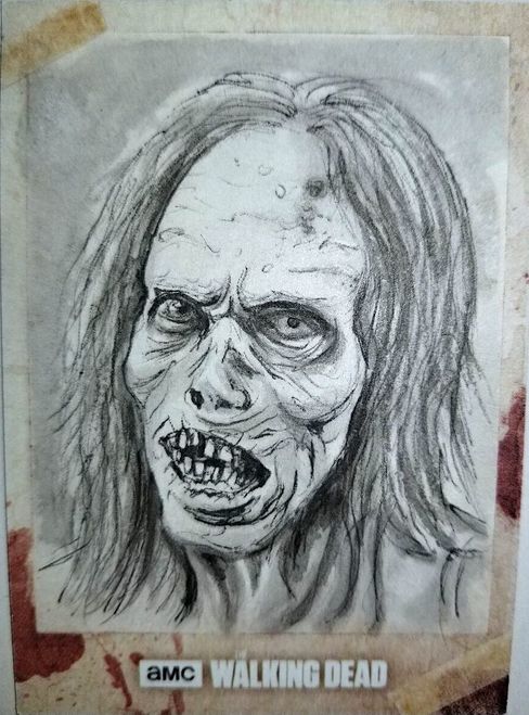 488x659 Zombie - Walking Dead Sketches