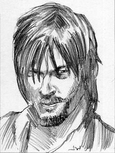 236x313 Daryl From The Walking Dead Aceo Sketch Card By Jeff Ward - Walking Dead Sketches