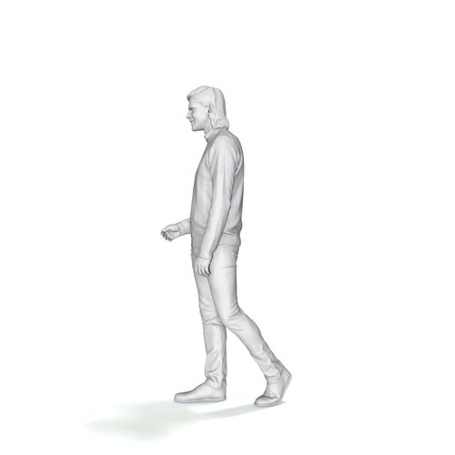 500x500 Walking Man With Black Sweater 3d Model - Walking Man Sketch