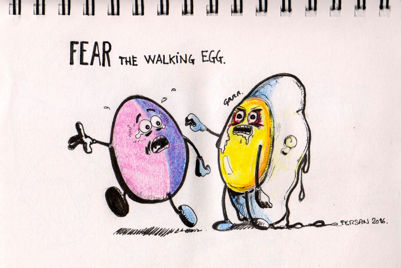 820x549 Sketch. Fear The Walking Egg. Domestika - Walking Sketch