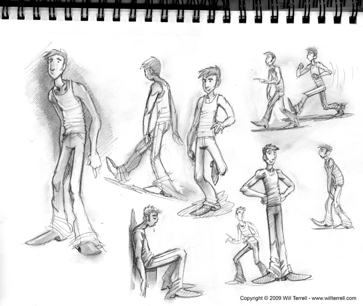 720x606 Superzeroes Johnny Walking The Art Of Will Terrell - Walking Sketch