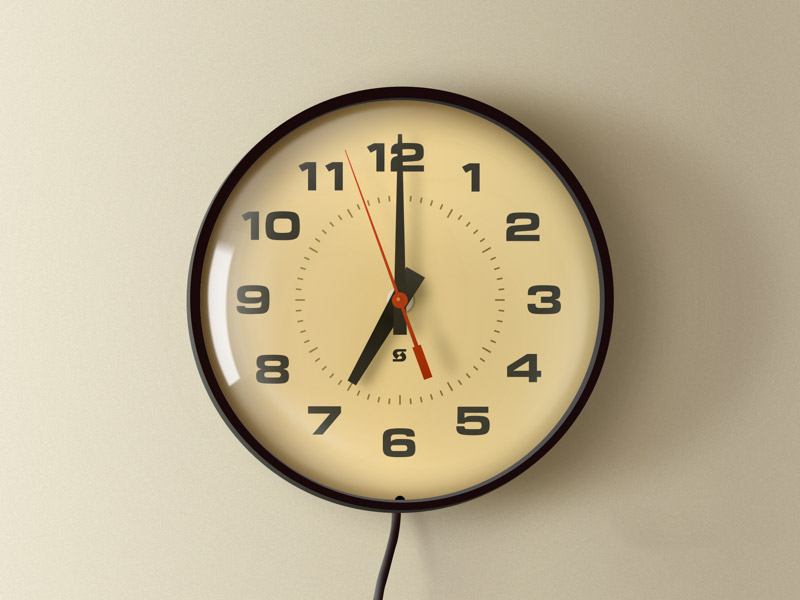 800x600 Realistic Vintage School Wall Clock Sketch Freebie - Wall Clock Sketch