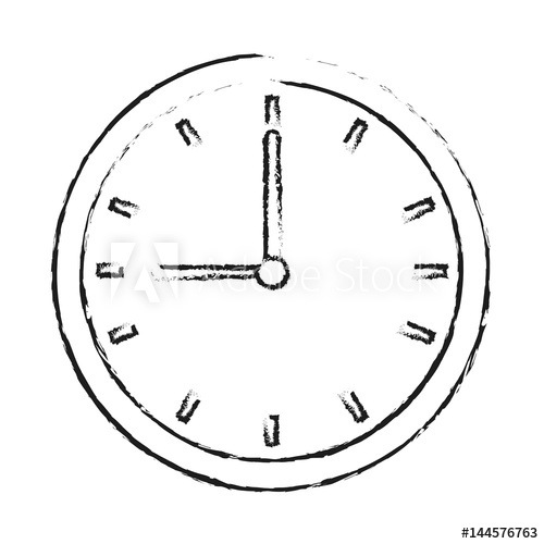 500x500 Wall Clock Icon Image Vector Illustration Design With Black Sketch - Wall Clock Sketch