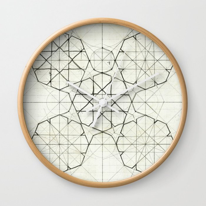 700x700 Geometry Sketch Nine Wall Clock By Junipersagemoon Society6 - Wall Clock Sketch