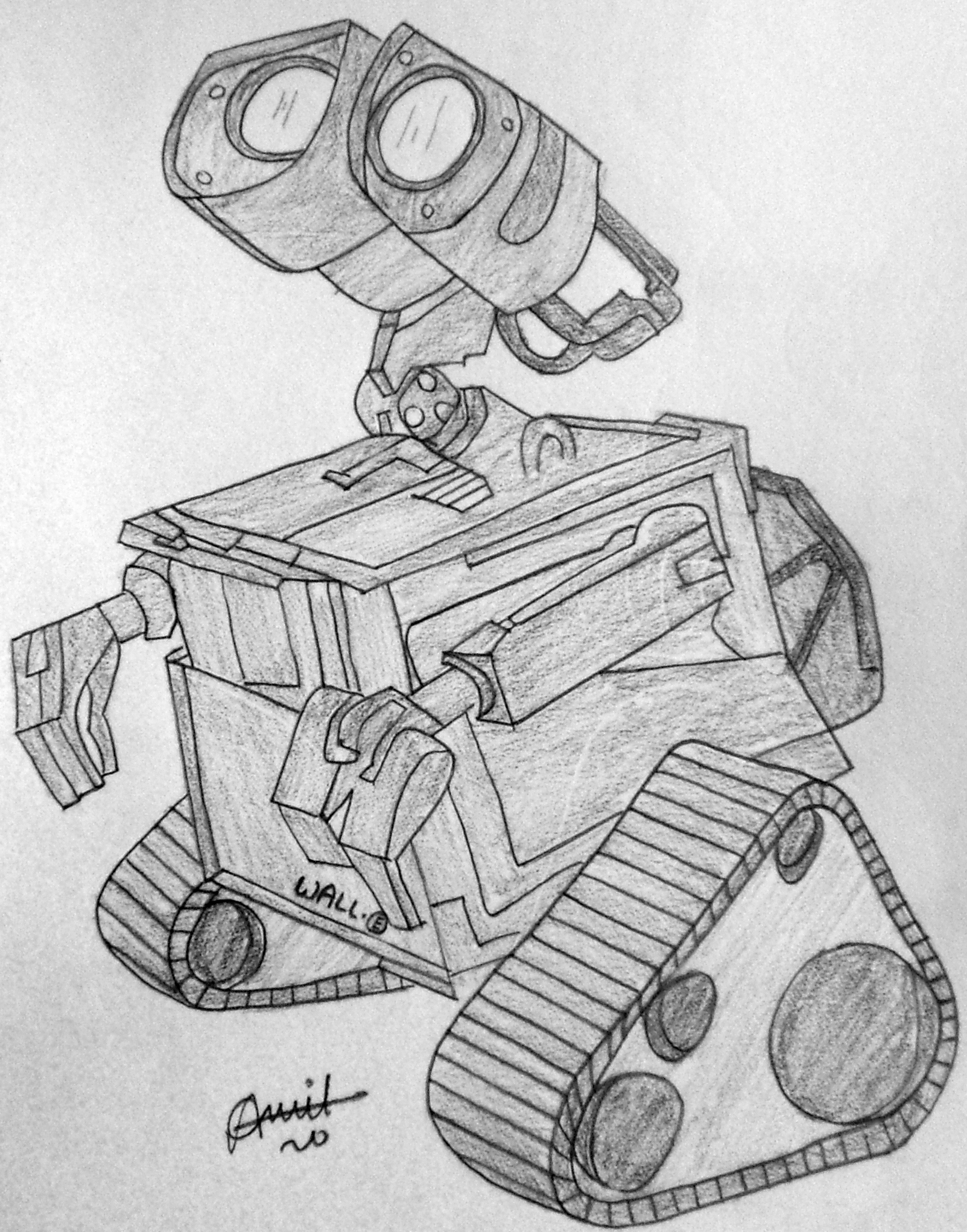 1603x2042 Wall E !! Black On White - Wall E Sketch