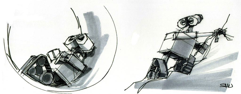 1024x403 Wall E. Pixar Planet.fr - Wall E Sketch