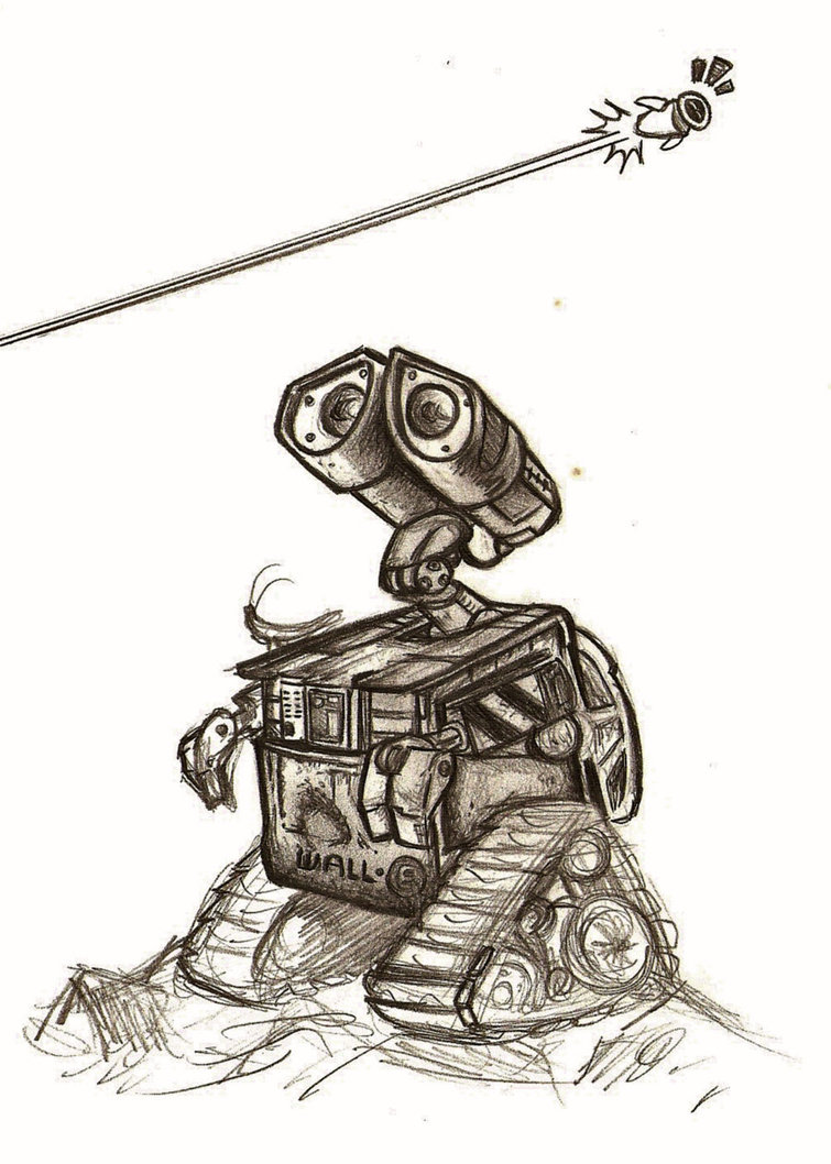 755x1058 Wall E Pencil Sketch By Laura32 - Wall E Sketch