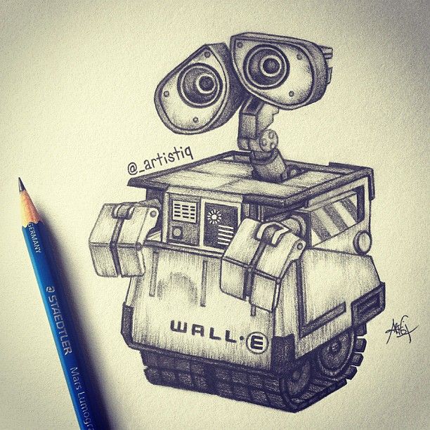 612x612 (Drawing By Artistiq Art @instagram) - Wall E Sketch