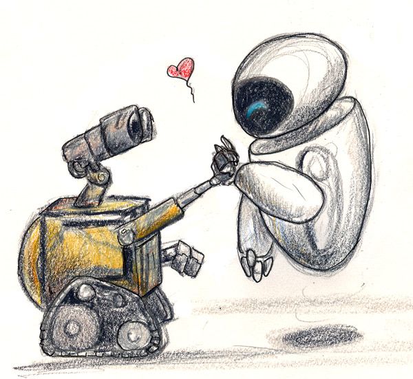 600x551 More Like Wall E And Eve Signature By ~dazuki - Wall E Sketch