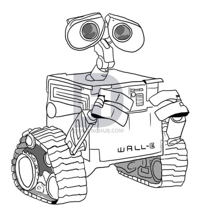 676x720 How To Draw Wall E, Step By Step, Drawing Guide, By Darkonator - Wall E Sketch