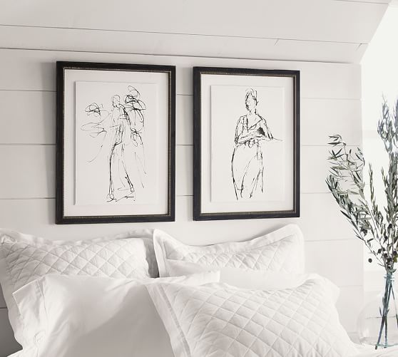 558x501 Gestural Figural Sketches Framed Print Pottery Barn - Wall Hanging Sketch