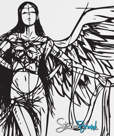 460x550 Vinyl Wall Decal Sticker Angel Drawing Sketch - Wall Sketch