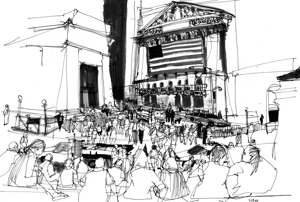 1000x673 Wall Street - Wall Street Sketch