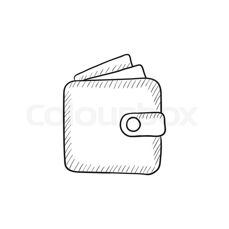 800x800 Wallet Sketch Icon For Web, Mobile And Infographics. Hand Drawn - Wallet Sketch