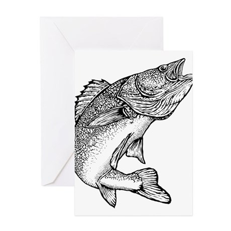 460x460 Walleye Fishing Stationery - Walleye Sketch